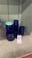 Vintage cobalt blue jars