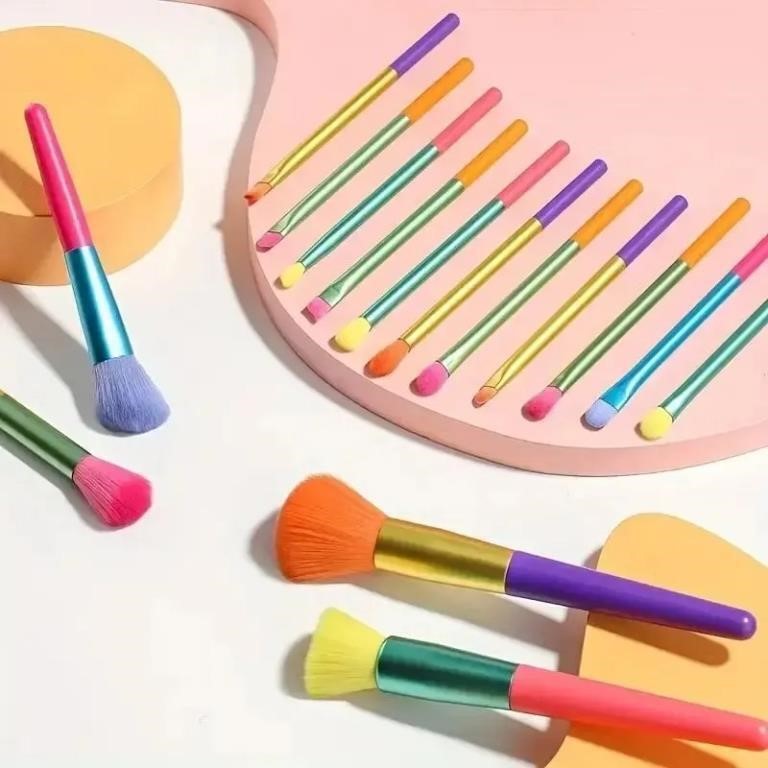 5 PCs Rainbow Color High Quality Makeup Brush Set