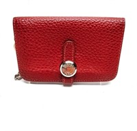 Authentic Hermes Coin Case Red Leather