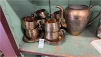 Vintage / Antique Brass / Metal Chinese Tea Set