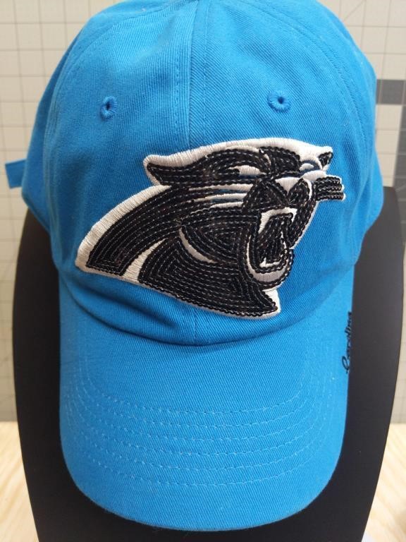 Carolina Panthers hat with adjustable strap