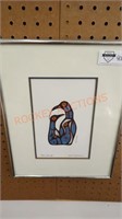 Framed art print by Norval Morrisseau (Bird