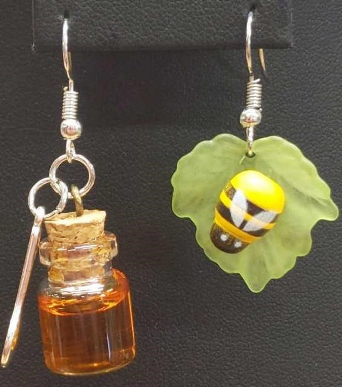 Honey and bee earrings