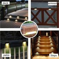brown 4Pack LED Solar Stair Light Lamp Waterproof