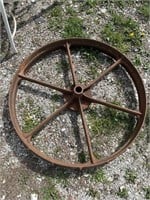 Antique tractor wheel