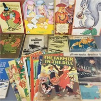 Group, vintage children's books, Mother Goose, ect