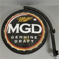 Lighted Miller MGD sign - 18" diameter