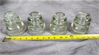 Set of 4 Vintage Glass Insulators
