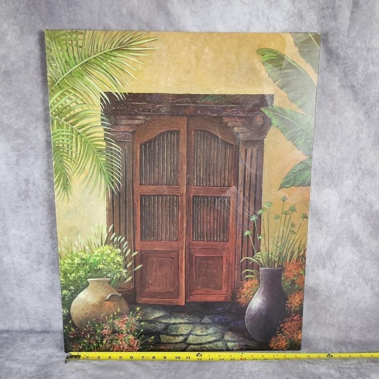 Canvas painting of a door