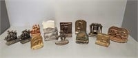 8 pair of metal bookends & 3 single bookends