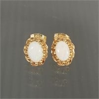 14K gold opal earrings - 1.6 grams total