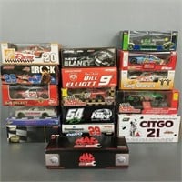 16 assorted diecast Nascar model cars in boxes