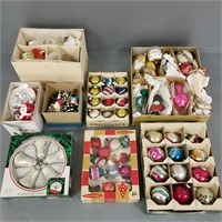 Group of vintage glass, etc Christmas ornaments