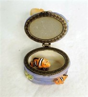 Hinged Trinket Box With Clown Fish with Fish