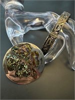 Sterling silver abalone shell bracelet/brooch