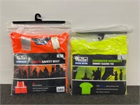 (2) New Large Walls Safety Vest & Short Sleeve Tee