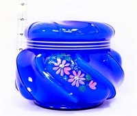 Fenton Periwinkle Blue Wavecrest Dresser Jar