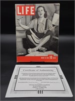 Vintage 1949 Life Magazine w/ COA