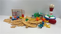 Fisher price train track and baseball tee with