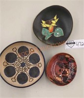 Vintage handmade Pottery small trinket dishes