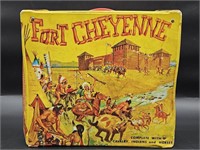 Vtg. Fold out Ft. Cheyenne Western Toy w/ Figures