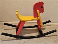 Vintage Neiman Marcus Wooden Child's Rocking Horse