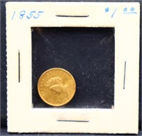 1855 1.00 Gold Coin