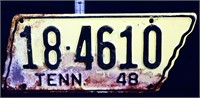 1948 State Shape Tennessee License Plate