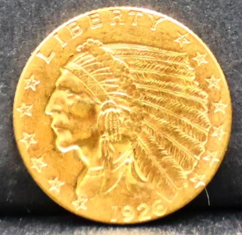 1926 2.50 Indian Head Gold Coin
