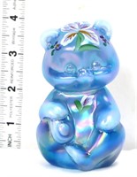 Fenton Blue Handpainted Bear Figure