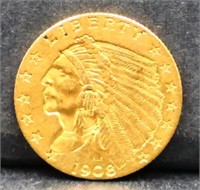 1908 2.50 Indian Head Gold Coin