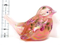 Fenton Pink Handpainted Bird Figure