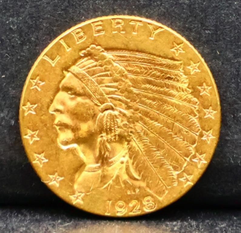 1928 2.50 Indian Head Gold Coin