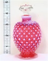 Fenton Cranberry Hobnail Perfume Bottle