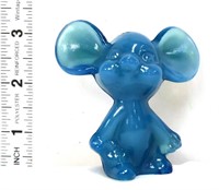 Fenton Blue Handpainted Mouse Figure