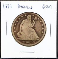 1873 Seated Liberty Half Dollar