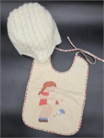 Handmade Doll Bib and Hat