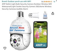 4MP Light Bulb Security Camera Outdoor Wireless