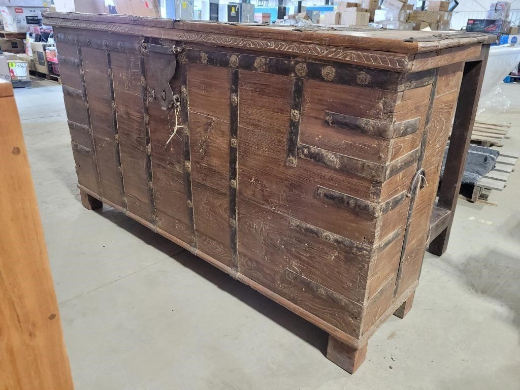 Reclaimed Metal Fitted Antique Storage Chest