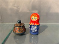 Mini Russian Nesting Doll & Vase