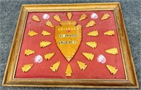 Frame wooden hand carved arrowhead examples