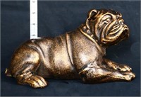 Cast Iron Gold Tone Dog Statue