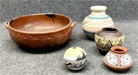 Pottery to include Navajo seed jar and some non