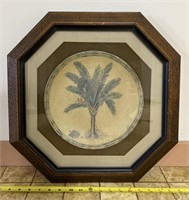 Framed palm tree collector plate