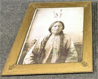 Framed picture Sitting Bull, water damage
