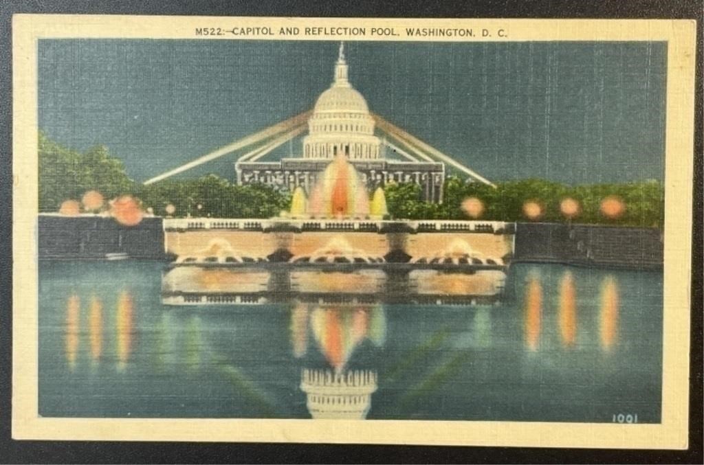 Vintage D.C. Capitol & Reflection Pool PPC