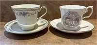 Pair of tea cups and saucers see pics