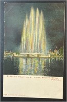 Vintage Electric Fountain PPC Postcard