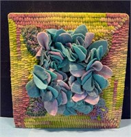Jackie Roop 8x8in fabric art. Excellent condition