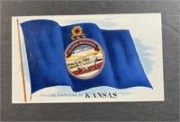 Vintage Kansas State Flag Postcard ETD-B5